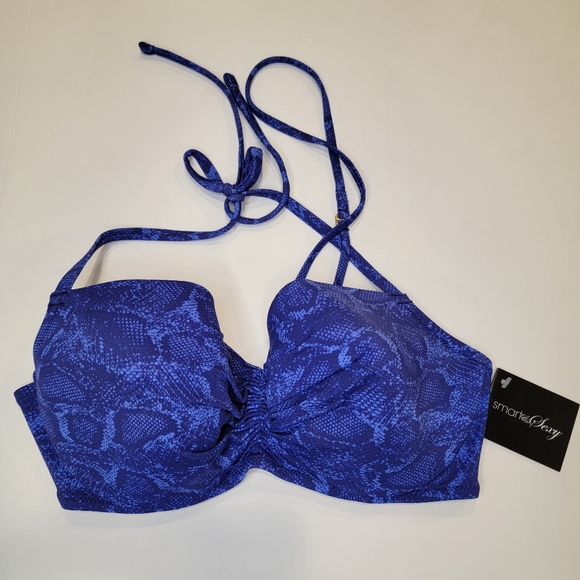Smart & Sexy Swim Secret Halter Bikini Top | Electric Python Size 34DD NEW! - Picture 9 of 12